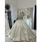 Long Sleeve Crystal Wedding Dress Luxury Long Train Floor Length Bridal Gowns Vestidos De Novia