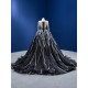 Long Sleeve Beaded Black Evening Dresses For Women 2024 Dubai Floor Length Formal Prom Party Gowns
