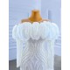 Long Sleeve Pearls Wedding Dress Ruffled Lace Up Custom Made Gown Mermaid Bridal Gown Robe De Mariee