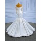 Long Sleeve Wedding Dress Pearl Mermaid Bridal Gown Floor length Bride Dresses Vestidos De Novia