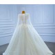Long Sleeve Wedding Dress Sequin V Neck Bridal Gowns Princess Party Glitter Robe De Mariee 2024