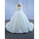 Luxury Long Ball Gown Tulle Wedding Dress Appliques Lace Long Sleeve Vintage Bridal Growns 2024