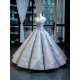New Silver Evening Dress Elegant Lace Appliques Long Prom Gown Sleeveless vestidos de fiesta