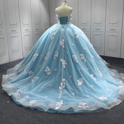 Newest Ice Blue Quinceanera Dress 2024 Princess Sweetheart Neck Ball Gown Dress With Cape