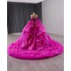 Off Shoulder Vestidos De XV Anos Hot Pink Quinceanera Dress Women Girl 2024 Ball Gown With Bow