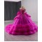 Off Shoulder Vestidos De XV Anos Hot Pink Quinceanera Dress Women Girl 2024 Ball Gown With Bow