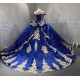 Off Shoulder Blue Quinceanera Dresses for 15 Anos Tulle Strapless Sweet 15 Gowns Custom Made