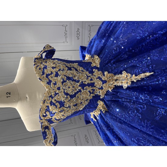 Off Shoulder Blue Quinceanera Dresses for 15 Anos Tulle Strapless Sweet 15 Gowns Custom Made