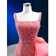 Pink Punch Color Formal Prom Dresses Square Collar Party Gowns Evening Dress Customized