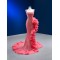 Pink Punch Color Formal Prom Dresses Square Collar Party Gowns Evening Dress Customized