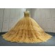 Ruffled Gold Ball Gown Quinceanera Dress 2024 Sweetheart Applique Party 15 Vestidos De 15 Anos