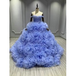 Ruffled Lavender Quinceanera Dress Ball Gown Off The Shoulder Prom Dress Sweet 16 Dress Evening Gown