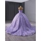 Shiny Lavender Sweet 15 Dresses Prom Dress Ballgown Sleeveless Sweetheart Quinceanera Dress