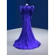 Simple Satin Purple Prom Dresses Long Sleeve Special Occasion Formal Homecoming Dress Bridesmaid Party Gowns