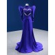 Simple Satin Purple Prom Dresses Long Sleeve Special Occasion Formal Homecoming Dress Bridesmaid Party Gowns