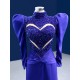 Simple Satin Purple Prom Dresses Long Sleeve Special Occasion Formal Homecoming Dress Bridesmaid Party Gowns