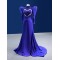Simple Satin Purple Prom Dresses Long Sleeve Special Occasion Formal Homecoming Dress Bridesmaid Party Gowns