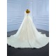 Simple Two In One Wedding Dress White Satin Bridal Gown One Shoulder Vestido de Novia