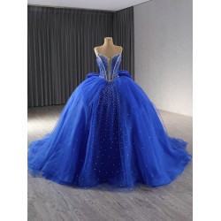 Sleeveless Blue Vestidos De 15 Anos Sweetheart Spaghetti Strap Quinceanera Dress 2024