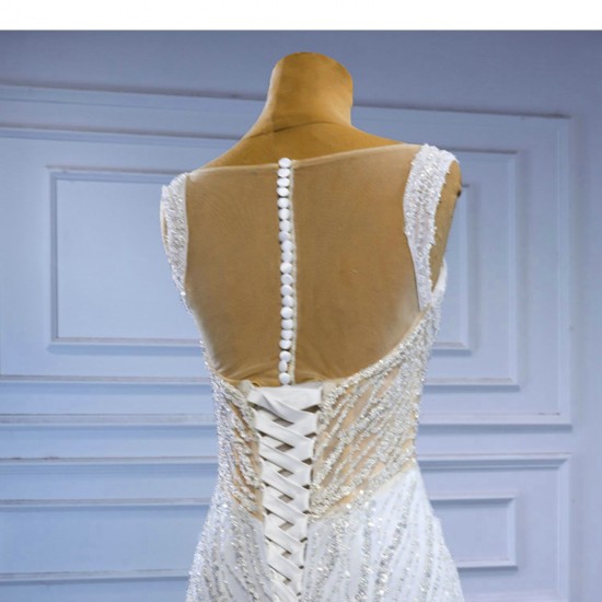 Sleeveless Mermaid Wedding Dress Crystal Backless Spaghetti Strap Bridal Gown Bride Dresses Vintage Wedding Dresses