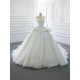 Sleeveless Wedding Dress Lace Appliques Bride Robe Vintage White Ball Gown Bridal Gown Robe De Mariee