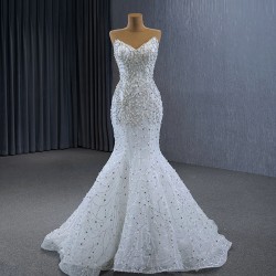 Sleeveless Wedding Dresses Mermaid Bridal Gown V Neck Wedding Gowns Vestido De Novia