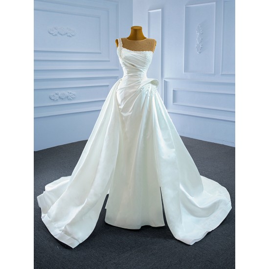 Sleeveless Wedding Dresses Scoop Neck Mermaid Bridal Gown Floor length Bride Dresses Vestidos De Novia