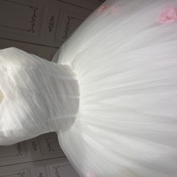 Sleeveless White Quinceanera Dresses for 3D Flowers Appliques Ball Gown Sweet 15 Prom Party Dresses