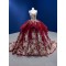Spaghetti Strap Burgundy Quinceanera Dress 2024 Sleeveless Party Dress 3D Flowers Vestidos De Baile