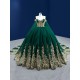 Spaghetti Strap Emerald Green Quinceanera Dress Lace Appliques Ball Gown Cocktail Dresses Party Dress Vestidos Prom