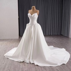 Strapless Wedding Dress Sweetheart Neck Satin Bridal Gowns 2025 Hot Sale Vestidos De Novia