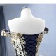 Sweet Princess Gold Lace Appliques Ballgown Navy Blue Quinceanera Dress Sweetheart Prom Dress Formal Gown