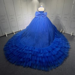 Tiered Royal Blue Quinceanera Dress Vestidos De XV Anos 15TH Birthday Dress With Bow