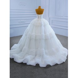 White Ball Gown Wedding Dress For Women Sleeveless Bridal Women Dress Women Vestidos De Novia