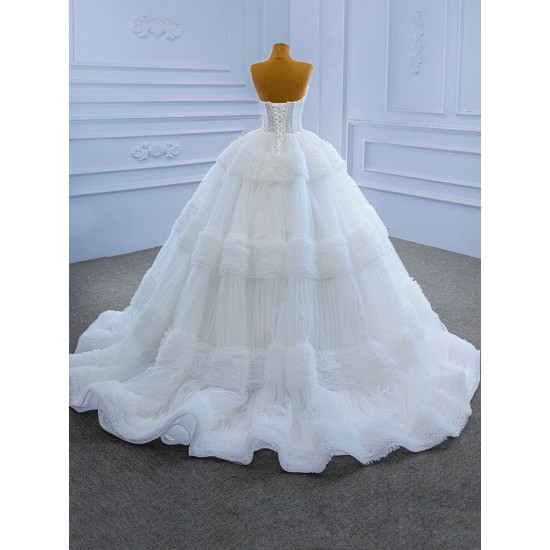 White Ball Gown Wedding Dress For Women Sleeveless Bridal Women Dress Women Vestidos De Novia