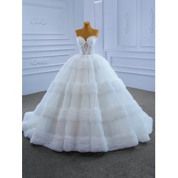 White Ball Gown Wedding Dress For Women Sleeveless Bridal Women Dress Women Vestidos De Novia