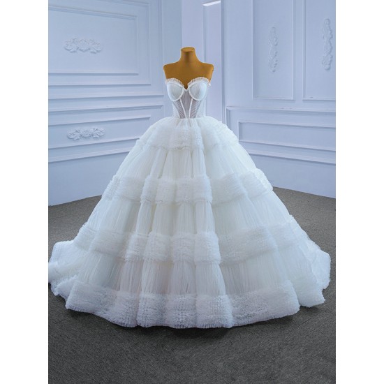 White Ball Gown Wedding Dress For Women Sleeveless Bridal Women Dress Women Vestidos De Novia