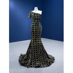 Women Mermaid Long Evening Dresses Sexy One Shoulder Maxi Prom Party Gowns Vestido de Festa