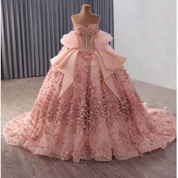Ethereal Pastel Pink Ball Gown - Flowy Tulle Party Dress for Debut & Galas