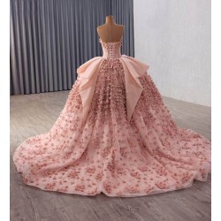 Ethereal Pastel Pink Ball Gown - Flowy Tulle Party Dress for Debut & Galas