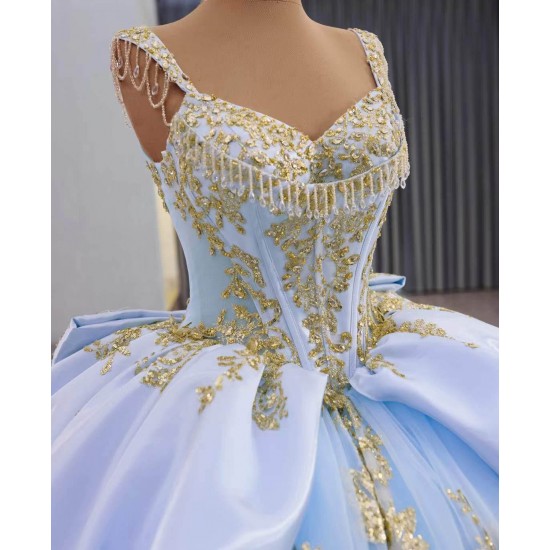 Royal Blue Cinderella-Style Ballgown – Fluffy Tiered Skirt for Sweet 16 & Formals