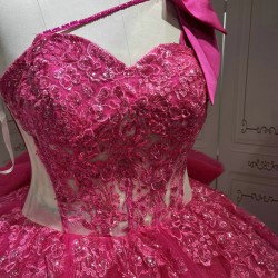One Shoulder Fuchsia Quinceanera Dresses Vestidos Para Quiseaera Vestidos De 15 Aos De Fiesta Mexicana Quince