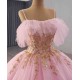 Soft Pink Tulle Ball Gown – Elegant & Slim-Fit for Coming-of-Age Ceremony