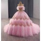 Soft Pink Tulle Ball Gown – Elegant & Slim-Fit for Coming-of-Age Ceremony