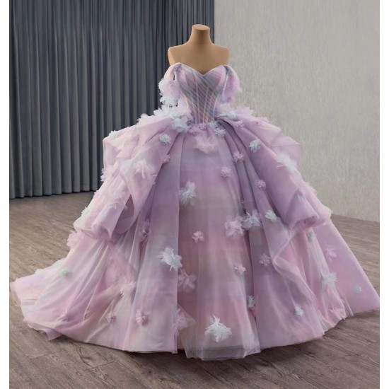 Royal Amethyst Ombre Formal Gown – Floral-Embellished Quinceañera & Debut Dress