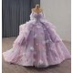 Royal Amethyst Ombre Formal Gown – Floral-Embellished Quinceañera & Debut Dress