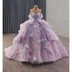 Royal Amethyst Ombre Formal Gown – Floral-Embellished Quinceañera & Debut Dress