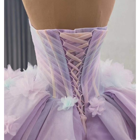 Royal Amethyst Ombre Formal Gown – Floral-Embellished Quinceañera & Debut Dress