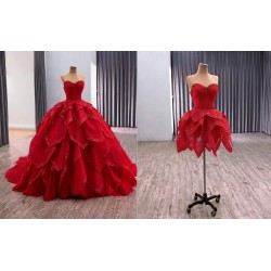 Two-in-One Wedding Dress: Detachable Tulle Overskirt for Ceremony & Reception