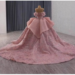 Whispering Pink Puff Dress - Sophisticated Tulle Ballgown for Special Occasions